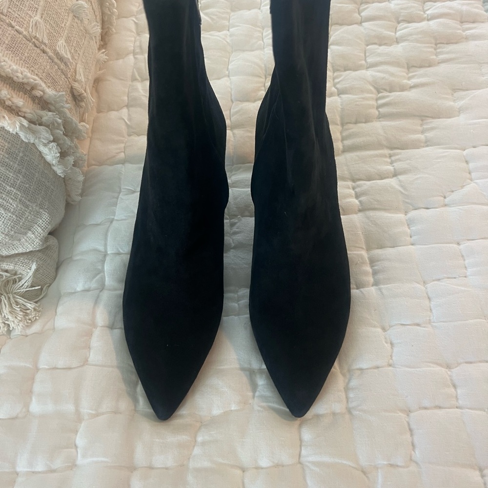 NWOT Sam Edelman Black Pointed-Toe Sock Ankle Boots